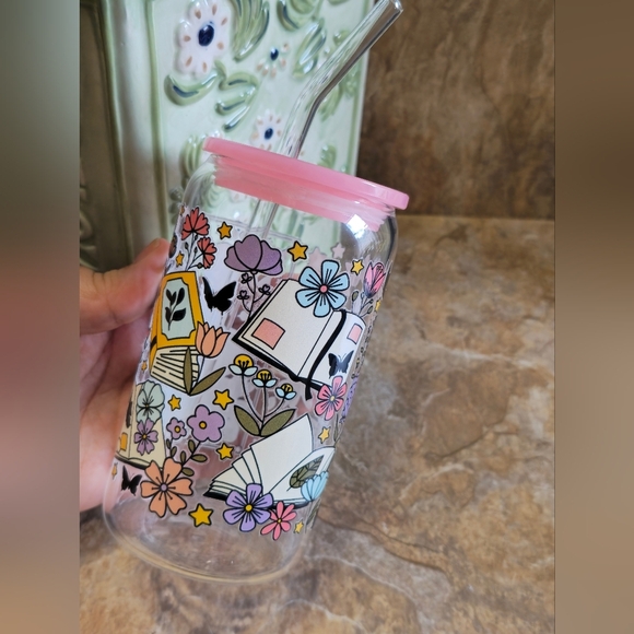 Skeleton Floral Tumbler Cup 16 oz Reader - Picture 2 of 5